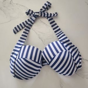Marilyn Monroe Blue and White Stripe EUC Bikini Top
